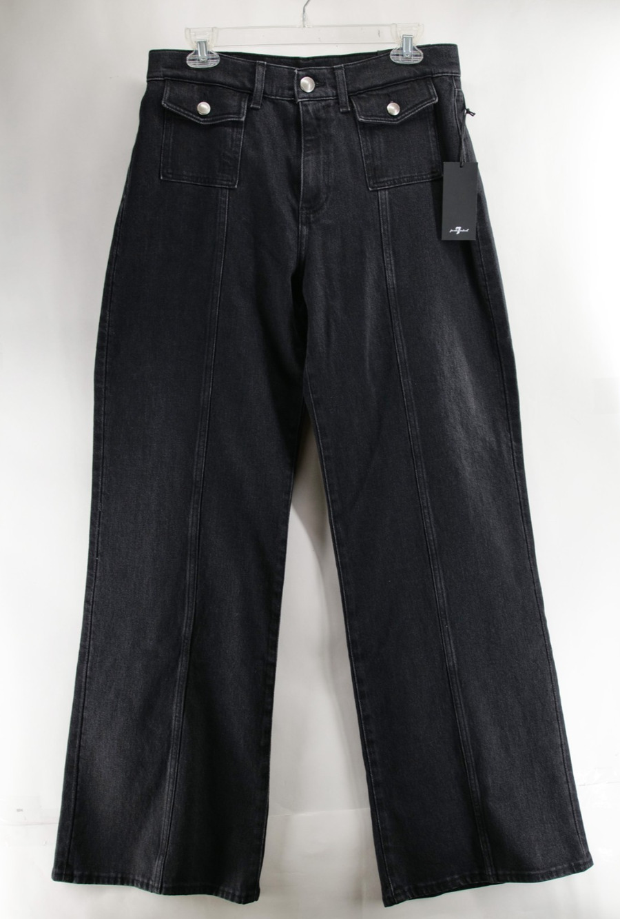 7 For All Mankind NWT Womens 30 34" Thunder Storm High Rise Wide Leg Jeans Denim